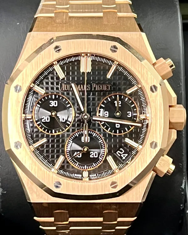 2023 Audemars Piguet Royal Oak Chronograph 41MM Black Dial Rose Gold Bracelet (26240OR.OO.1320OR.02)