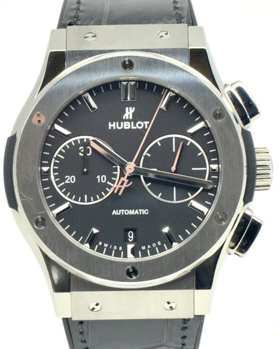 Hublot Classic Fusion Chronograph 45MM Black Dial Leather Strap (521.NX.1171.LR)