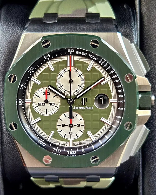 2019 Audemars Piguet Royal Oak Offshore Chronograph "Camo" L.E. 44MM Green Dial Rubber Strap (26400SO.OO.A055CA.01)