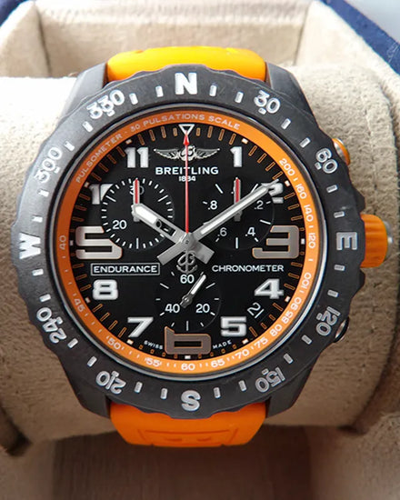 No Reserve - 2022 Breitling Endurance Pro 44MM Quartz Black Dial Rubber Strap (X82310)