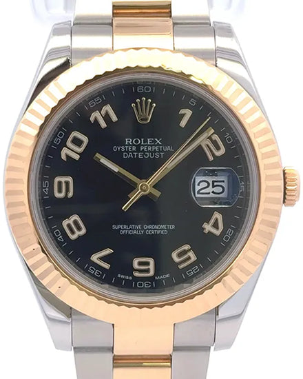 2011 Rolex Datejust II 41MM Black Dial Two-Tone Oyster Bracelet (116333)
