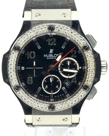 Hublot Big Bang 44MM Black Dial Leather Strap (301.SX.130.RX.114)