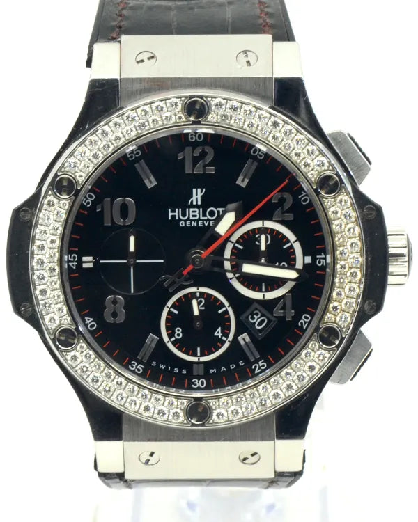 Hublot Big Bang 44MM Black Dial Leather Strap (301.SX.130.RX.114)