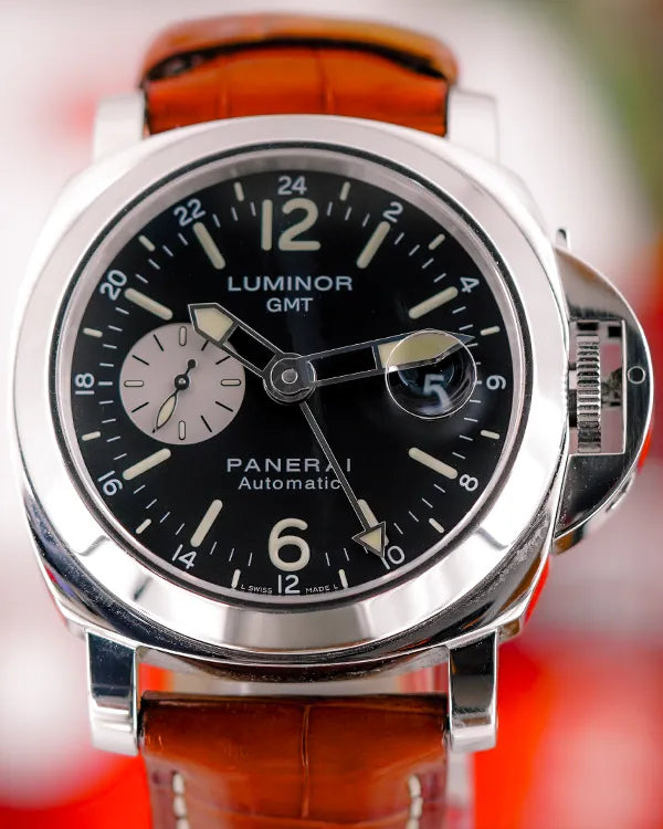 2012 Panerai Luminor GMT Automatic 44MM Black Dial Leather Strap (PAM00088)