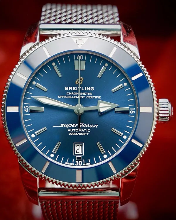 2019 Breitling Superocean Heritage II 46MM Blue Dial Steel Bracelet (AB2020)