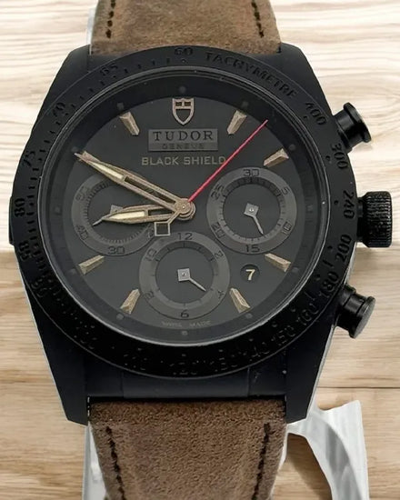 Tudor Fastrider Black Shield 42MM Black Dial Leather Strap (42000CN)