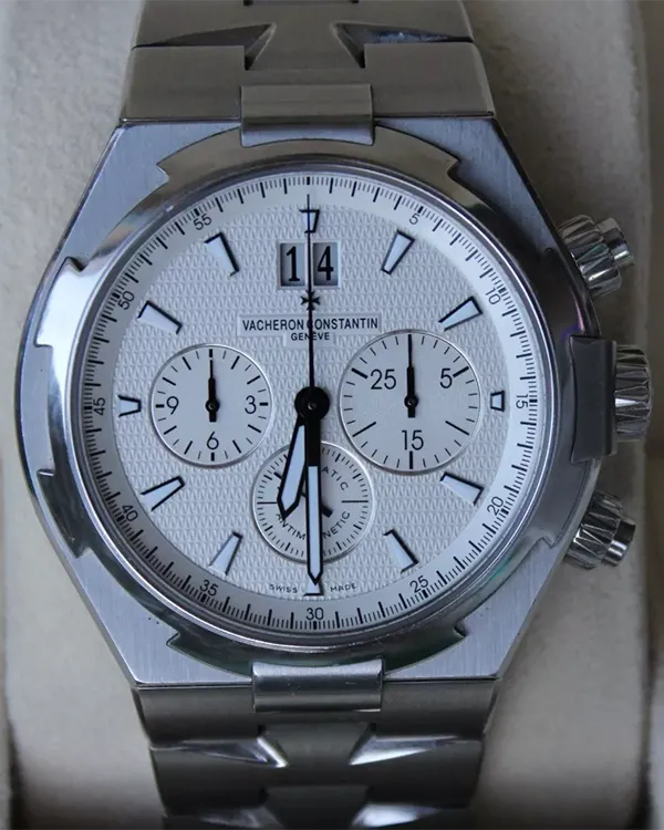2016 Vacheron Constantin Overseas Chronograph 42MM White Dial Steel Bracelet (49150/B01A-9095)
