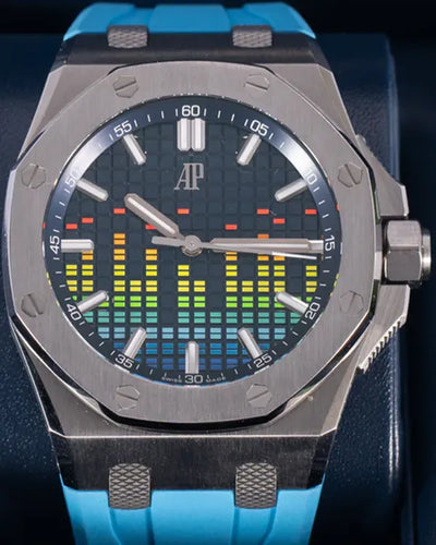 2022 Audemars Piguet Royal Oak Offshore "Music Edition" L.E. 43MM Blue Dial Rubber Strap (15600TI.OO.A343CA.01)