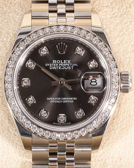 2017 Rolex Lady-Datejust 28MM Grey Dial Super Jubilee Bracelet (279384RBR)