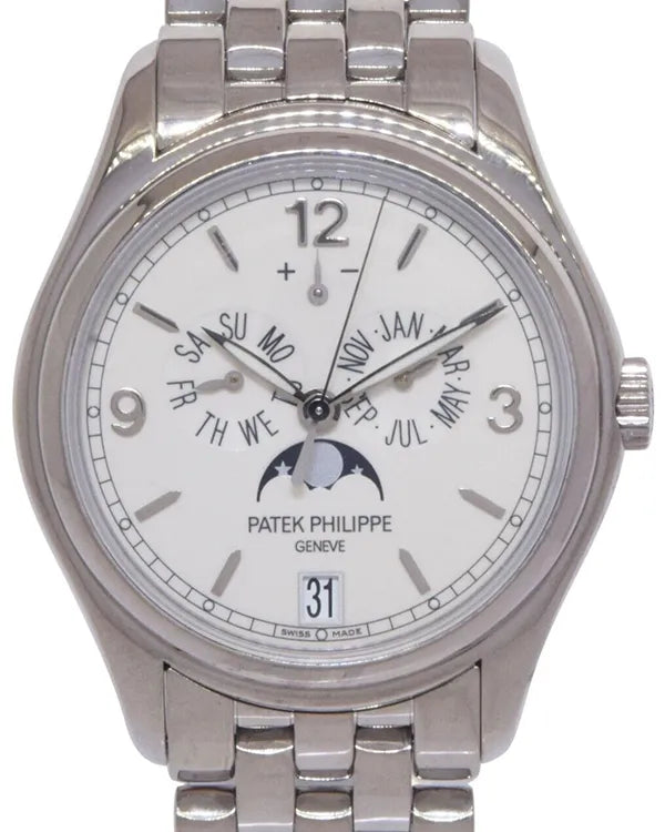 2016 Patek Philippe Annual Calendar "Moonphase" 39MM Cream Dial White Gold Bracelet (5146/1G-001)