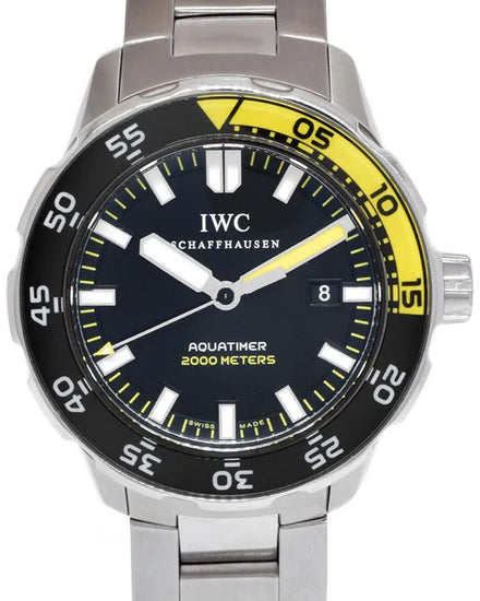 IWC Schaffhausen Aquatimer 44MM Black Dial Steel Bracelet (IW356801)