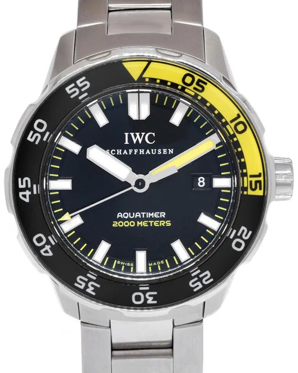 IWC Schaffhausen Aquatimer 44MM Black Dial Steel Bracelet (IW356801)