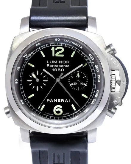 2012 Panerai Luminor Rattrapante Chronograph 44MM Black Dial Rubber Strap (PAM00213)