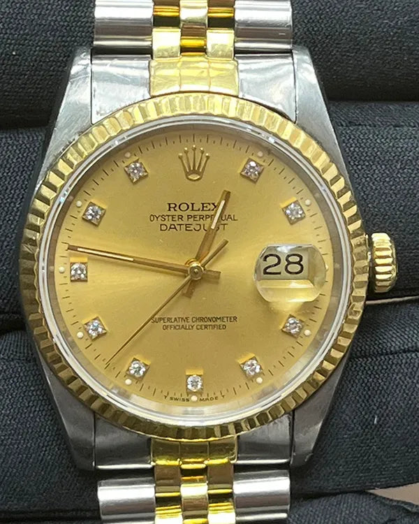 Rolex Datejust 36MM Champagne Dial Two-Tone Jubilee Bracelet (16233G)