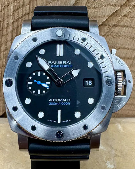 2023 Panerai Submersible Luminor 44MM Black Dial Rubber Strap (PAM01229)