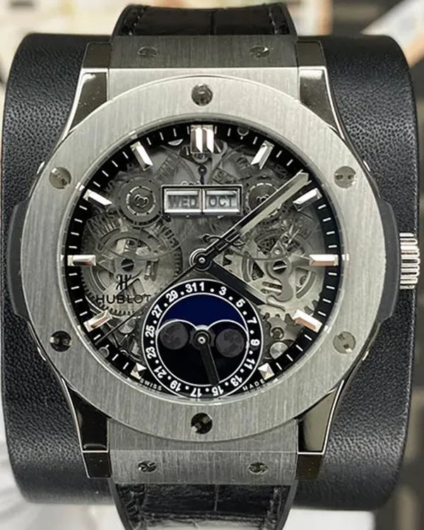 2023 Hublot Classic Fusion Aerofusion Moonphase 42MM Skeleton Dial Leather Strap (547.NX.0170.LR)