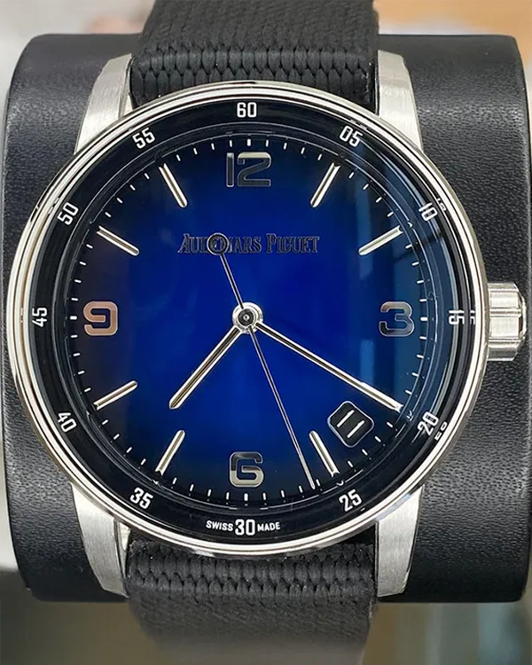 2021 Audemars Piguet Code 11.59 41MM Blue Dial Textile Strap (15210BC.OO.A002KB.01)