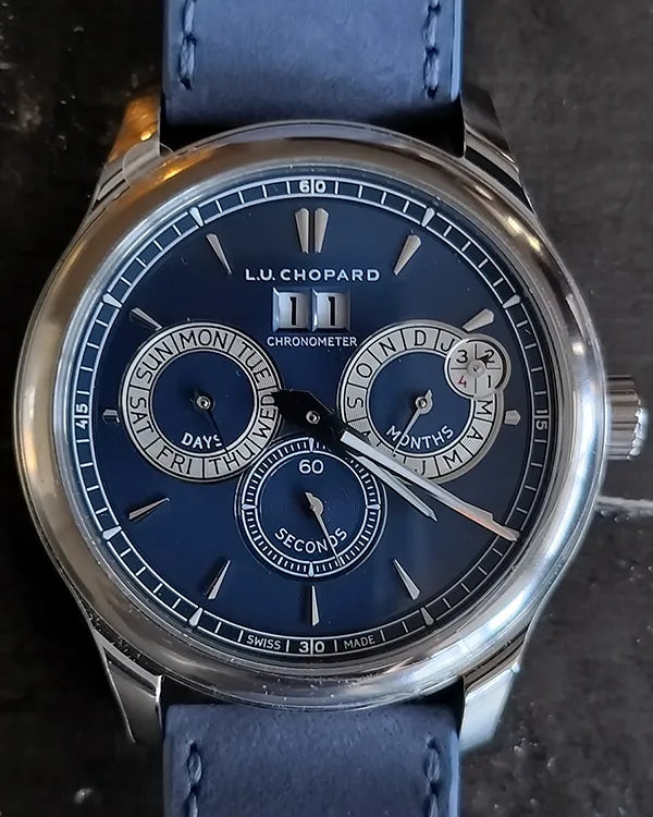 2022 Chopard L.U.C. Perpetual Twin 43MM Blue Dial Leather Strap (168561-3003)