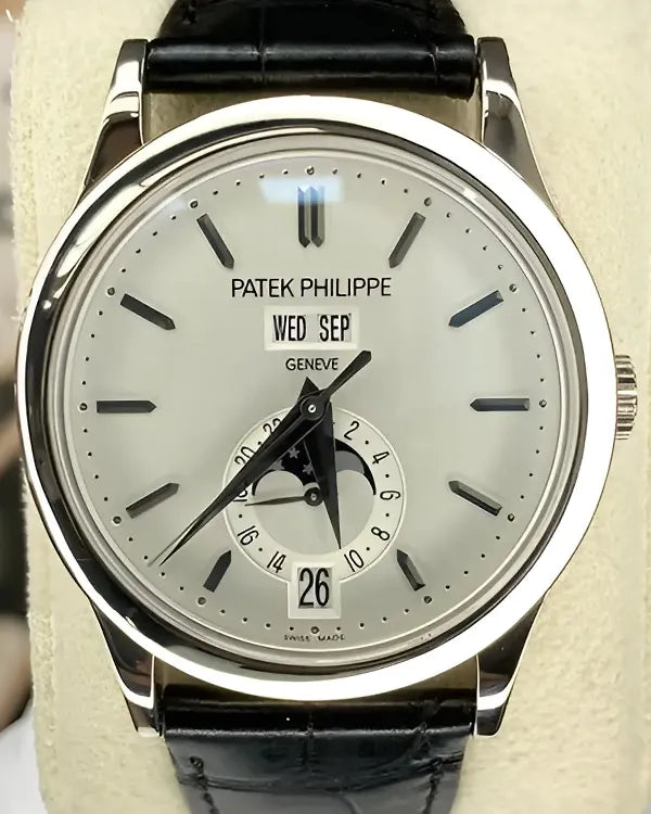 Patek Philippe Annual Calendar 38.5MM Silver Dial Leather Strap (5396G)