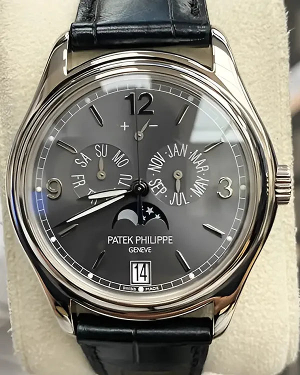 Patek Philippe Annual Calendar Moonphase 39MM Grey Dial Leather Strap (5146G-010)