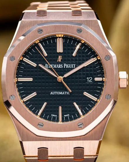 2014 Audemars Piguet Royal Oak 41MM Black Dial Rose Gold Bracelet (15400OR.OO.1220OR.01)