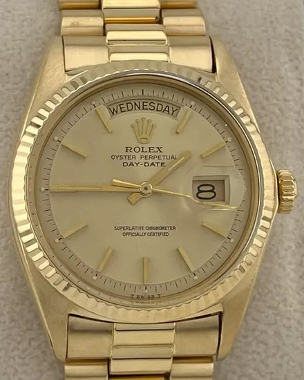 1970 (2.3 Mill. Serial) Rolex Day-Date 36MM Champagne Dial Yellow Gold President Bracelet (1803)