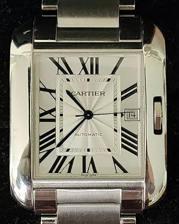 2017 Cartier Tank Anglaise XL 36.2MM Silver Dial Steel Bracelet (W5310008)