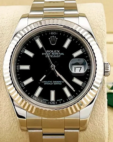 Rolex Datejust II 41MM Black Dial Oyster Bracelet (116334)