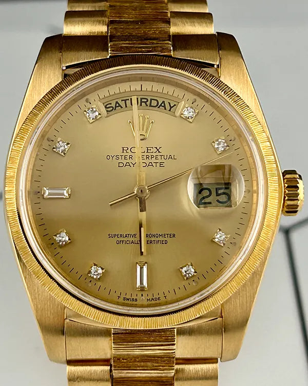 Rolex Day-Date 36MM Champagne Dial Yellow Gold President Bracelet (18078)
