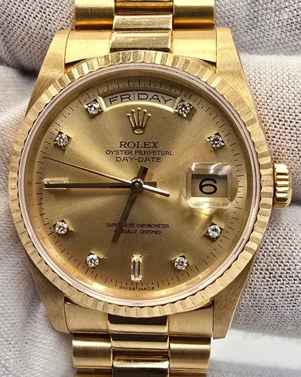 Rolex Day-Date 36MM Champagne Dial Yellow Gold President Bracelet (18238)