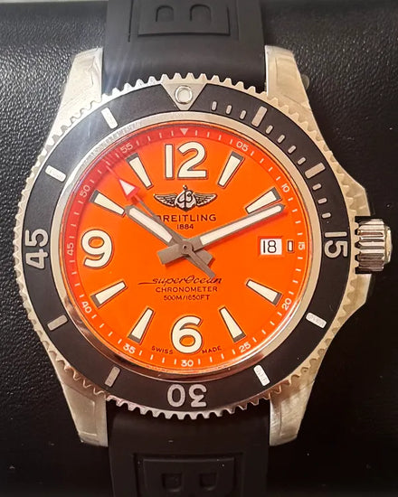 Breitling Superocean 42MM Orange Dial Rubber Strap (A17366)