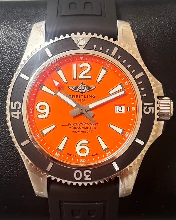 Breitling Superocean 42MM Orange Dial Rubber Strap (A17366)