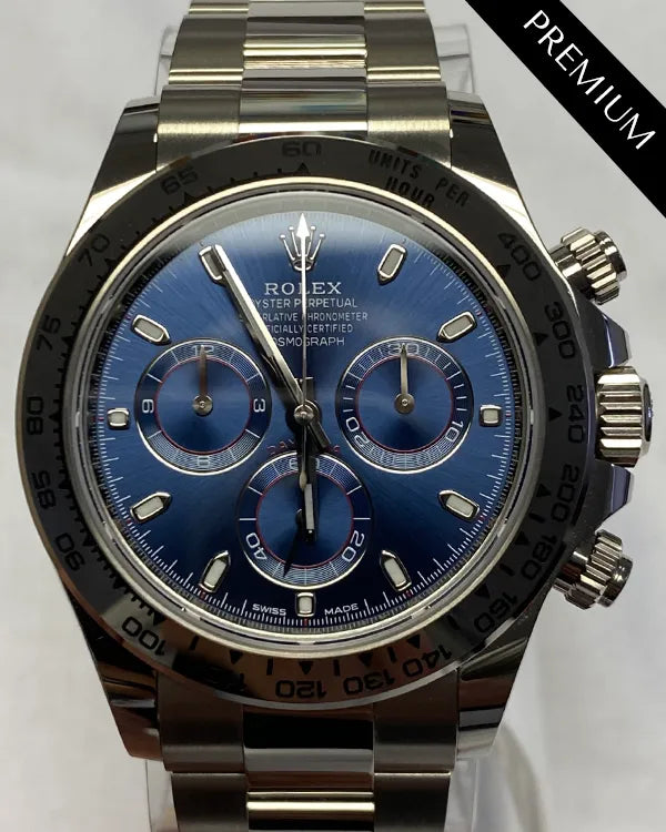 2023 Discontinued Rolex Cosmograph Daytona 40MM Blue Dial White Gold Oyster Bracelet (116509)