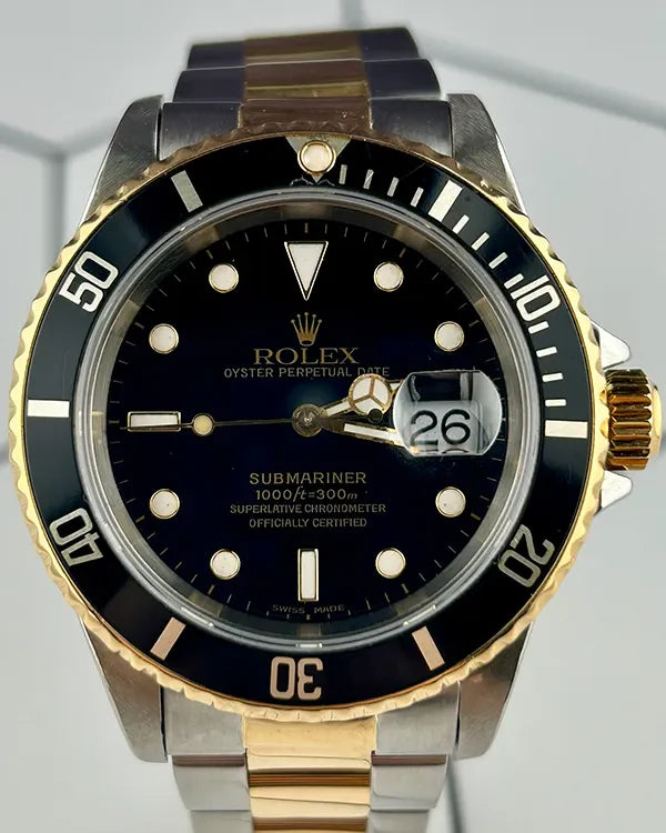 Rolex Submariner Date 40MM Black Dial Two-Tone Oyster Bracelet (16613)