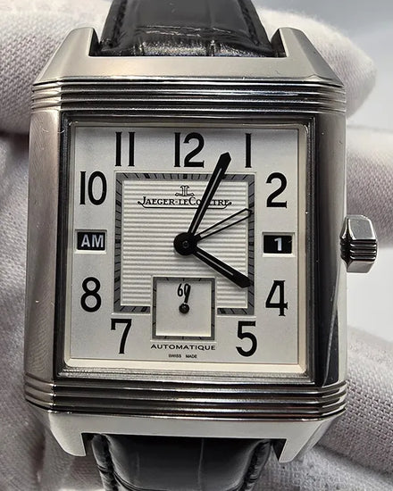 Jaeger-LeCoultre Reverso Squadra Hometime 35MM White Dial Leather Strap (230.8.77)