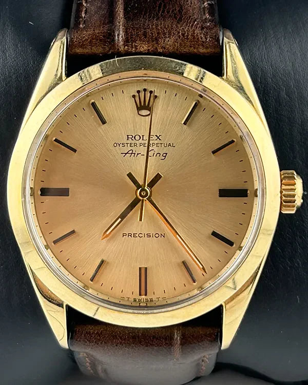 Rolex Air-King 34MM Champagne Dial Aftermarket Leather Strap (5520)