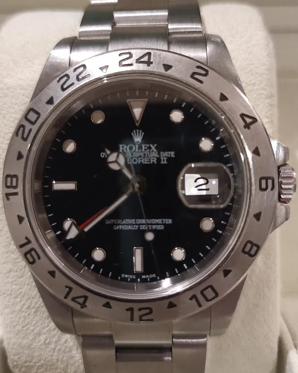 No Reserve - Rolex Explorer II 40MM Black Dial Oyster Bracelet (16570)