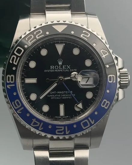 Rolex GMT-Master II "Batman" 40MM Black Dial Oyster Bracelet (116710BLNR)