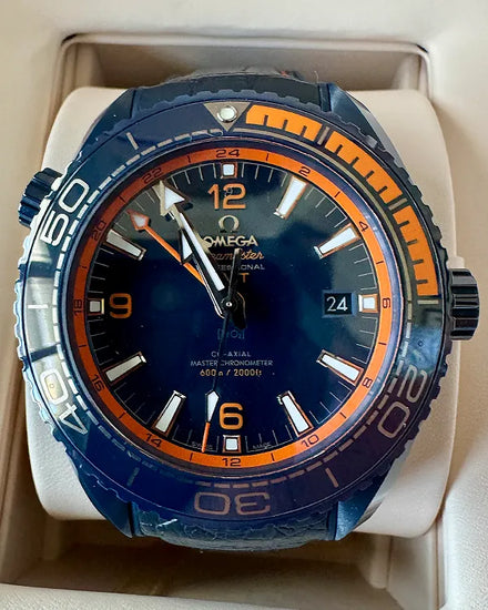 2024 Omega Seamaster Planet Ocean 600M "Big Blue" 45.5MM Blue Dial Leather Strap (215.92.46.22.03.001)