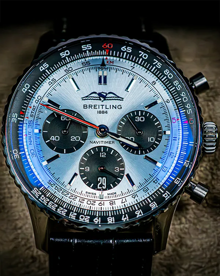 2022 Breitling Navitimer 1 B01 Chronograph 43MM Blue Dial Leather Strap (AB0138241C1P1)