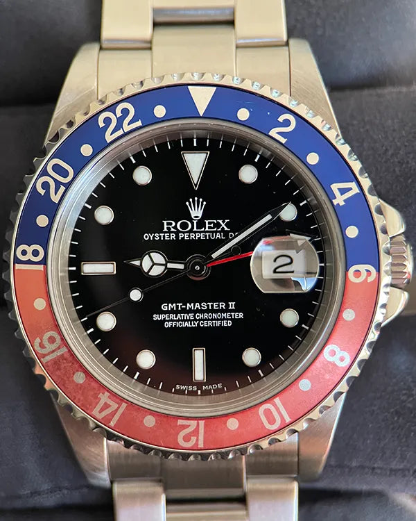 Rolex GMT-Master II "Pepsi" 40MM Black Dial Oyster Bracelet (16710)