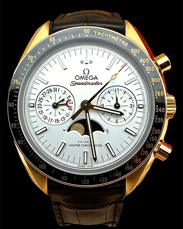 2023 Omega Speedmaster Moonphase 44.25MM Silver Dial Leather Strap (304.63.44.52.02.001)