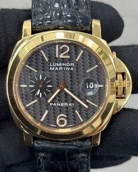 Panerai Luminor Marina 44MM Black Dial Aftermarket Leather Strap (PAM00140)