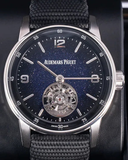Audemars Piguet Code 11.59 41MM Aventurine Blue Dial Textile Strap (26396BC.OO.D002CR.01)
