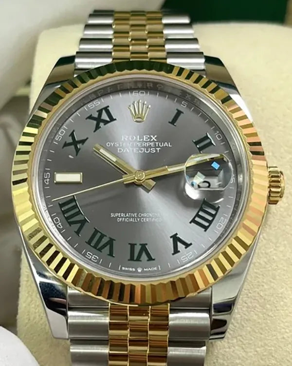 Rolex Datejust "Wimbledon" 41MM Slate Dial Two-Tone Jubilee Bracelet (126333)