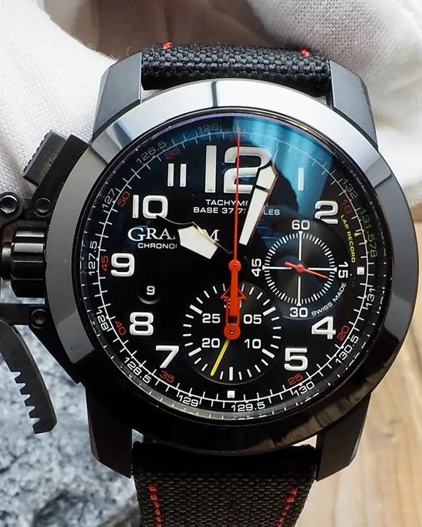 Graham Chronofighter Oversize Superlight Isle Of Man L.E. 47MM Black Dial Textile Strap (2CCBK.B07A.T19N)