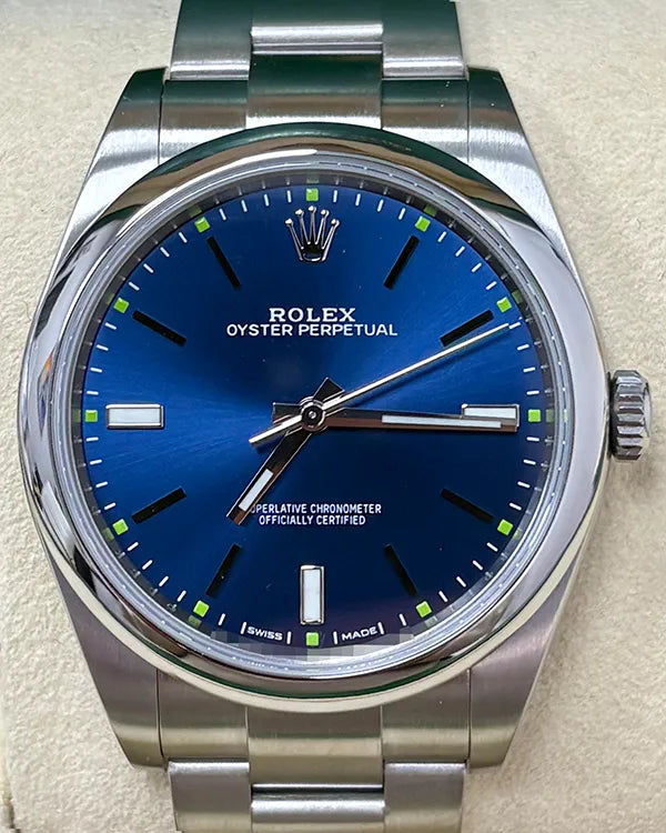 Rolex Oyster Perpetual 39MM Blue Dial Oyster Bracelet (114300)