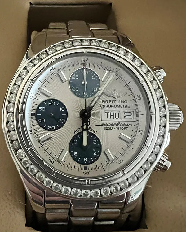 Breitling Superocean Chronograph II 42MM Cream Dial Steel Bracelet (A13340)
