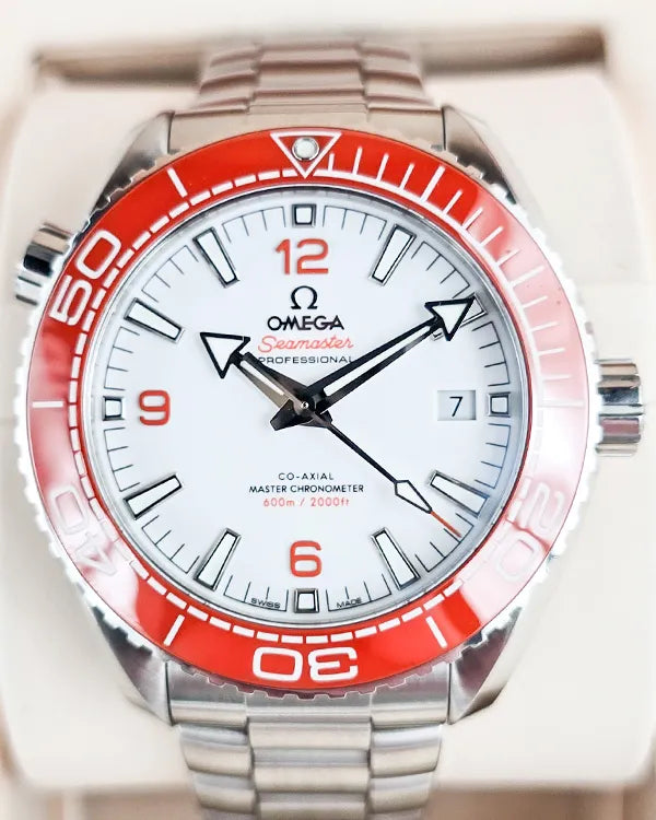 2021 Omega Seamaster Planet Ocean 600M "Creamsicle" 43.5MM White Dial Steel Bracelet (215.30.44.21.04.001)