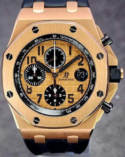 2015 Audemars Piguet Royal Oak Offshore Chronograph 42MM Champagne Dial Rubber Strap (26470OR.OO.A002CR.01)